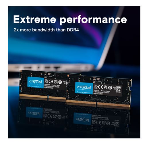 Crucial 128GB (2x64GB) DDR5 SODIMM 5600MHz CL46 Notebook Laptop Memory - Image 2