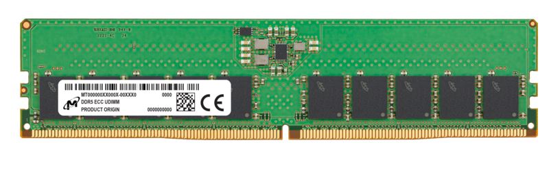 Micron 16GB (1x16GB) DDR5 ECC UDIMM 5600MHz CL46 2Rx8 Server Data Center Memory 3yr wty