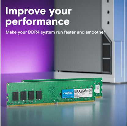 Crucial 64GB (2x32GB) DDR4 UDIMM 3200MHz CL22 1.2V Dual Ranked Desktop PC Memory RAM - Image 3