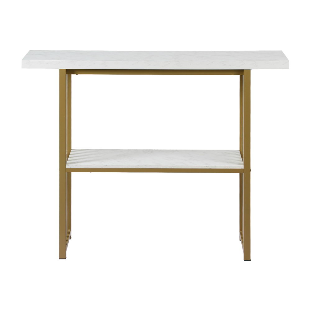 Artiss Console Table Marble Effect White&Gold - Image 4