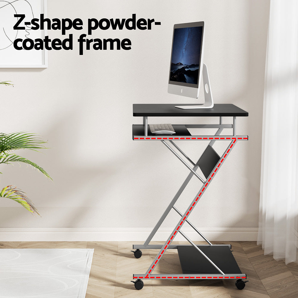 Artiss Computer Desk Mesh Office Chair Set Desks with Keyboard Shelf Try Black - Image 4