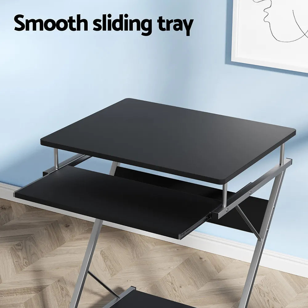 Artiss Computer Desk Keyboard Tray Shelf Black 60CM - Image 4
