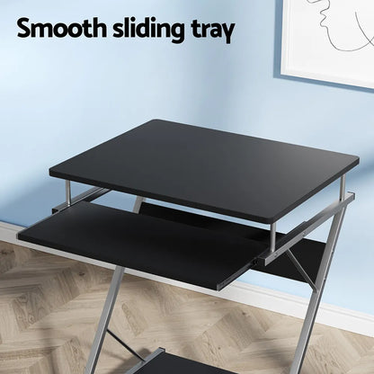Artiss Computer Desk Keyboard Tray Shelf Black 60CM - Image 4