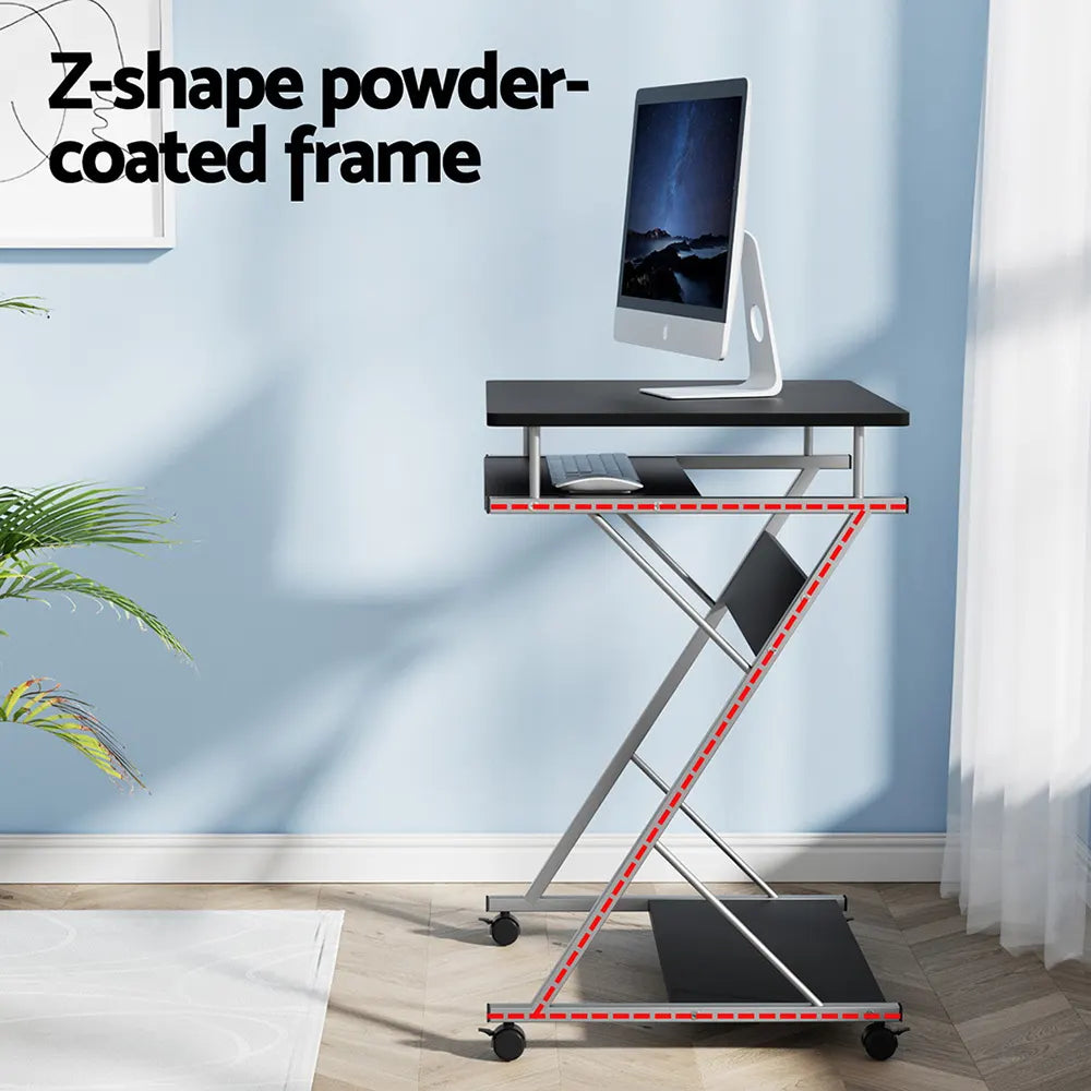 Artiss Computer Desk Keyboard Tray Shelf Black 60CM - Image 5