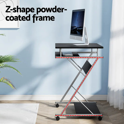 Artiss Computer Desk Keyboard Tray Shelf Black 60CM - Image 5