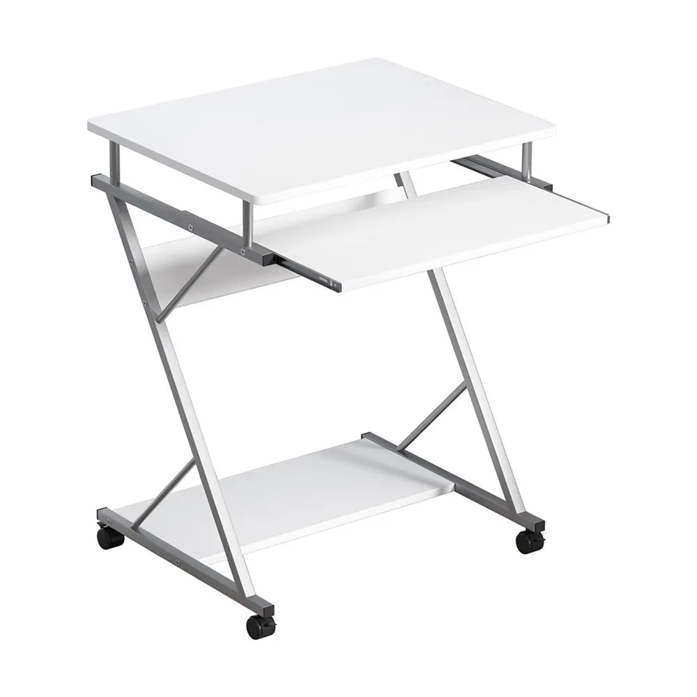 Artiss Computer Desk Keyboard Tray Shelf White 60CM - Image 8