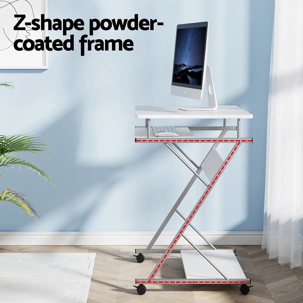 Artiss Computer Desk Keyboard Tray Shelf White 60CM - Image 5