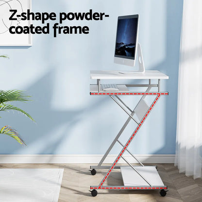 Artiss Computer Desk Keyboard Tray Shelf White 60CM - Image 5