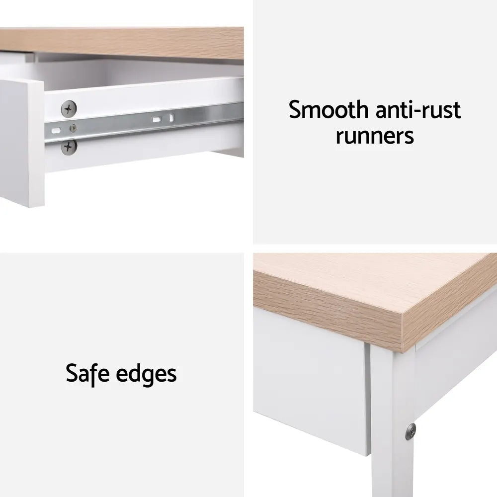 Artiss Computer Desk Drawer Storage Oak 100CM - Image 6