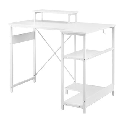 Artiss Computer Desk L-Shape Home Office Study Table Open Shelves White 100CM - Image 3