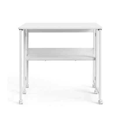 Artiss Foldable Computer Desk Mobile Study Table Workstation White 80cm - Image 4