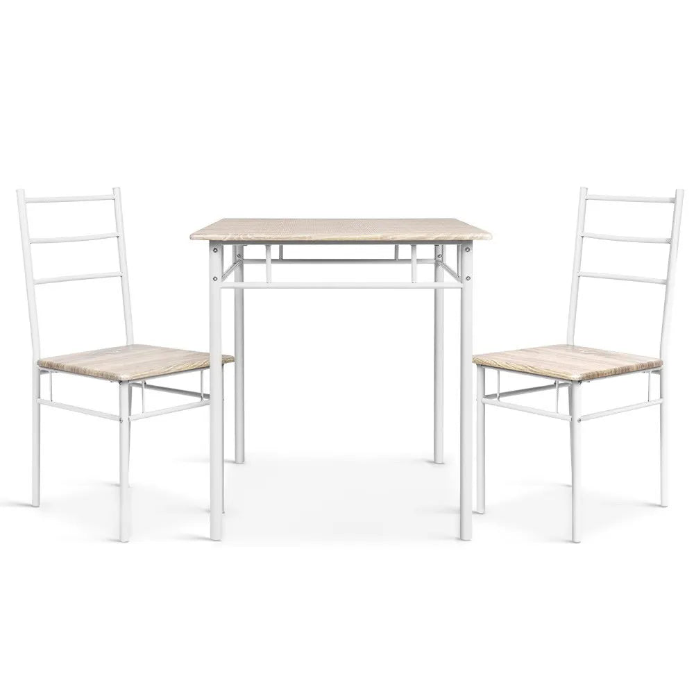 Artiss Dining Table And Chairs Set fo 3 Oak - Image 8