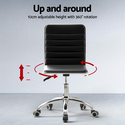 Artiss Computer Desk Office Chair PU Leather Set Foldable Home Study Table Black - Image 5