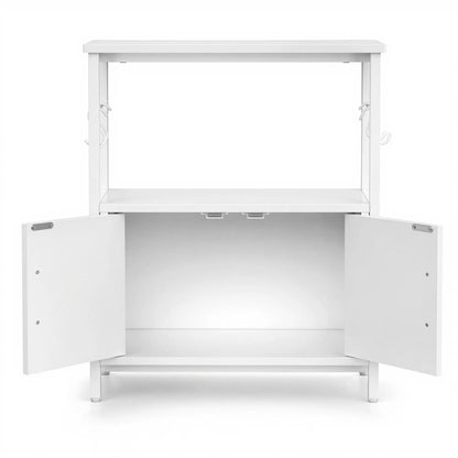 Artiss 20 Gallon Fish Tank Stand 3-Tier Aquarium Stand with Storage Cabinet and Open Shelf White - Image 4