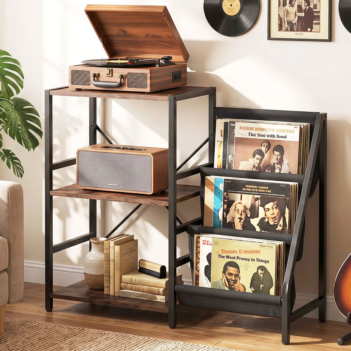 Artiss Record Player Stand with 3-Tier Vinyl Record Storage Turntable Stand
