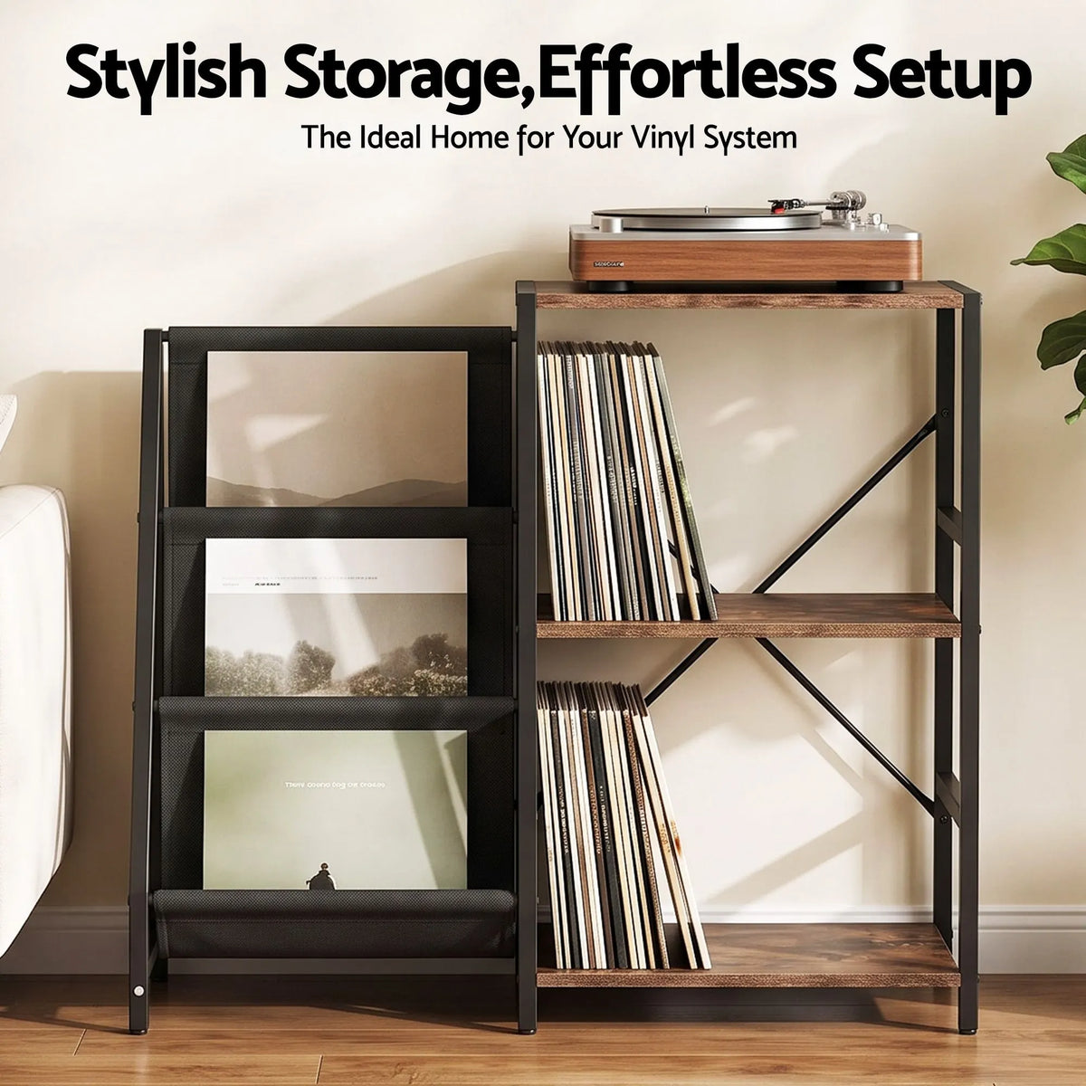 Artiss Record Player Stand with 3-Tier Vinyl Record Storage Turntable Stand - Image 6