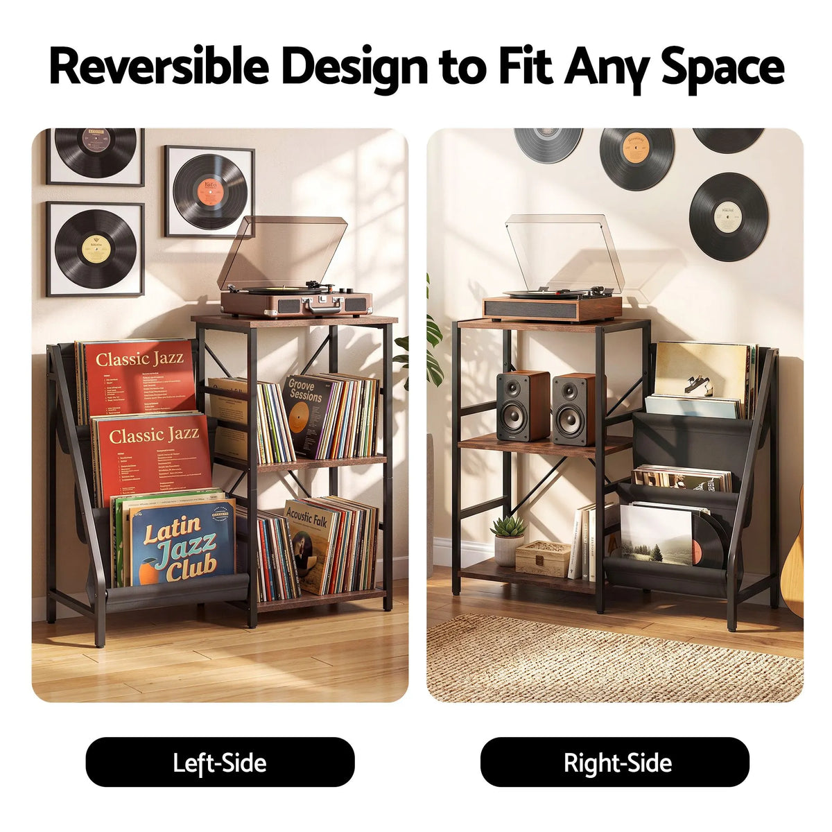 Artiss Record Player Stand with 3-Tier Vinyl Record Storage Turntable Stand - Image 8