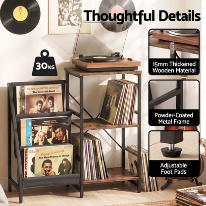 Artiss Record Player Stand with 3-Tier Vinyl Record Storage Turntable Stand - Image 9