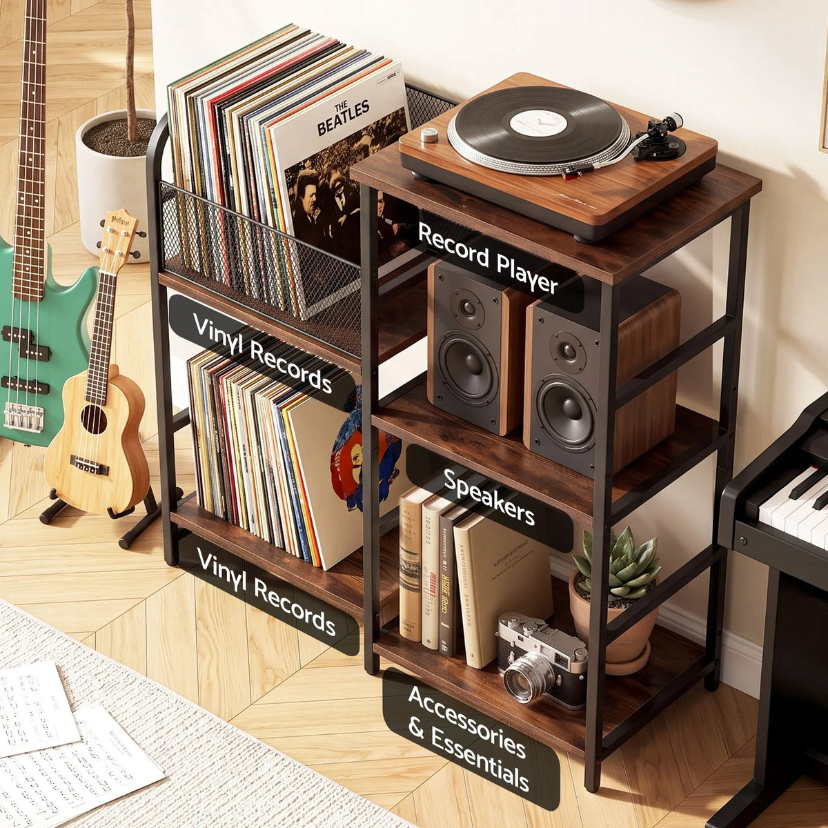 Artiss Record Player Stand with Vinyl Record Storage Turntable Stand - Image 7