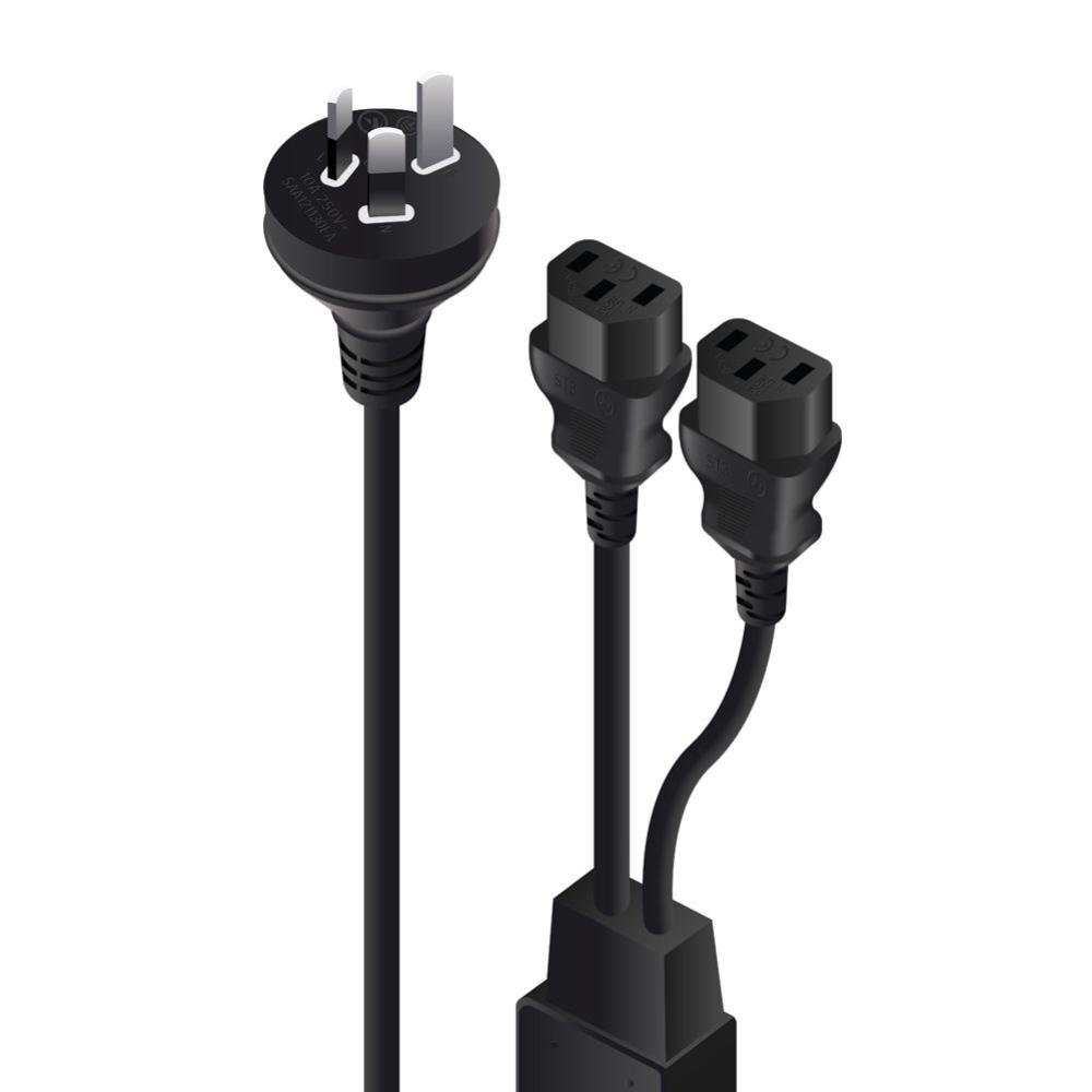 Misc 2m Aus 3 Mains Plug to 2 X IEC - Notebook Accessories