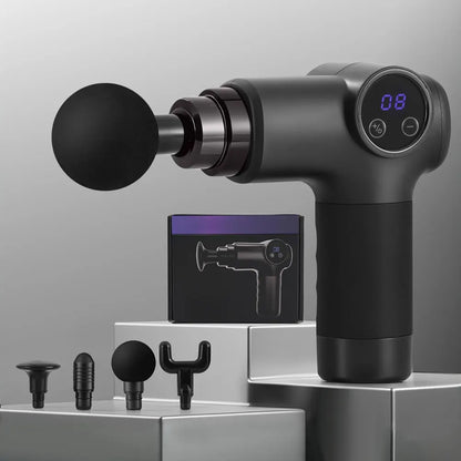 Everfit Massage Gun 8 Speed 4 Heads Vibration Muscle Massager Chargeable Black - Image 7