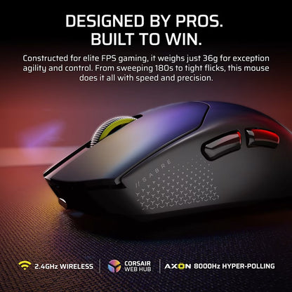 Corsair SABRE v2 PRO ULTRALIGHT WIRELESS Gaming Mouse- Black, 36g, wireless, optical sensor, any... - Image 3