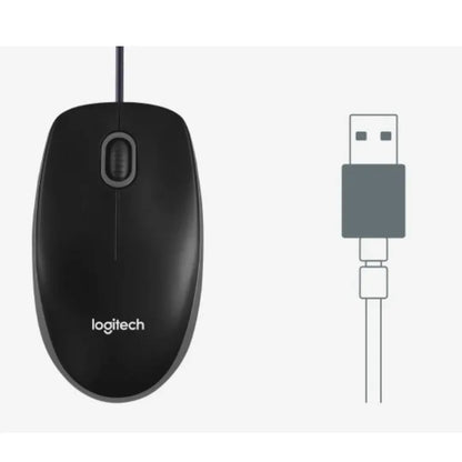 Logitech B100 Optical USB Mouse 800dpi for PC Laptop Mac Tux Full Size Comfort smooth mover 3yr wty - Image 2