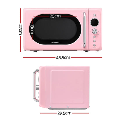 Devanti 20L Microwave Oven 700W Pink - Image 2