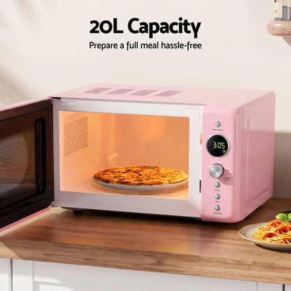 Devanti 20L Microwave Oven 700W Pink - Image 6
