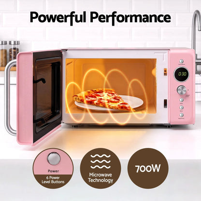 Devanti 20L Microwave Oven 700W Pink - Image 8