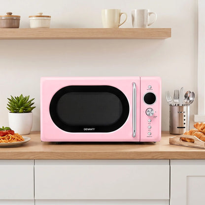 Devanti 20L Microwave Oven 700W Pink - Image 9