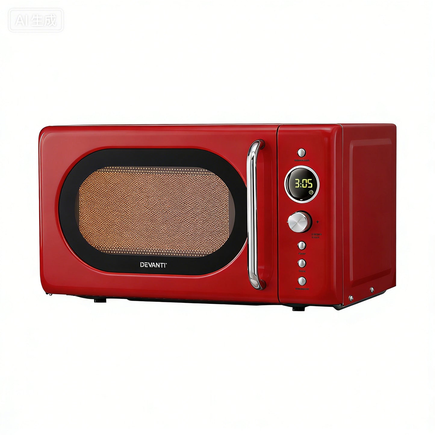 Devanti 20L Microwave Oven 700W Red - Image 2