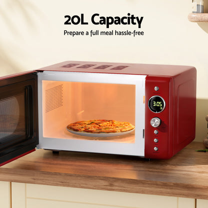 Devanti 20L Microwave Oven 700W Red - Image 6