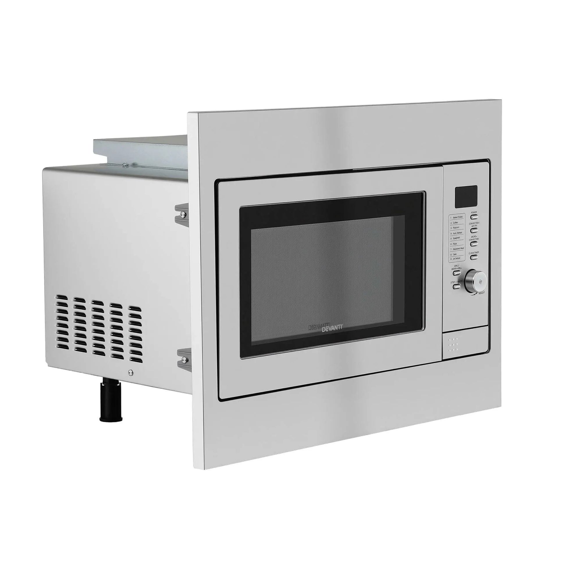 Devanti Built In Microwave Oven 30L Grill Air Fry Convection Silver - Image 3