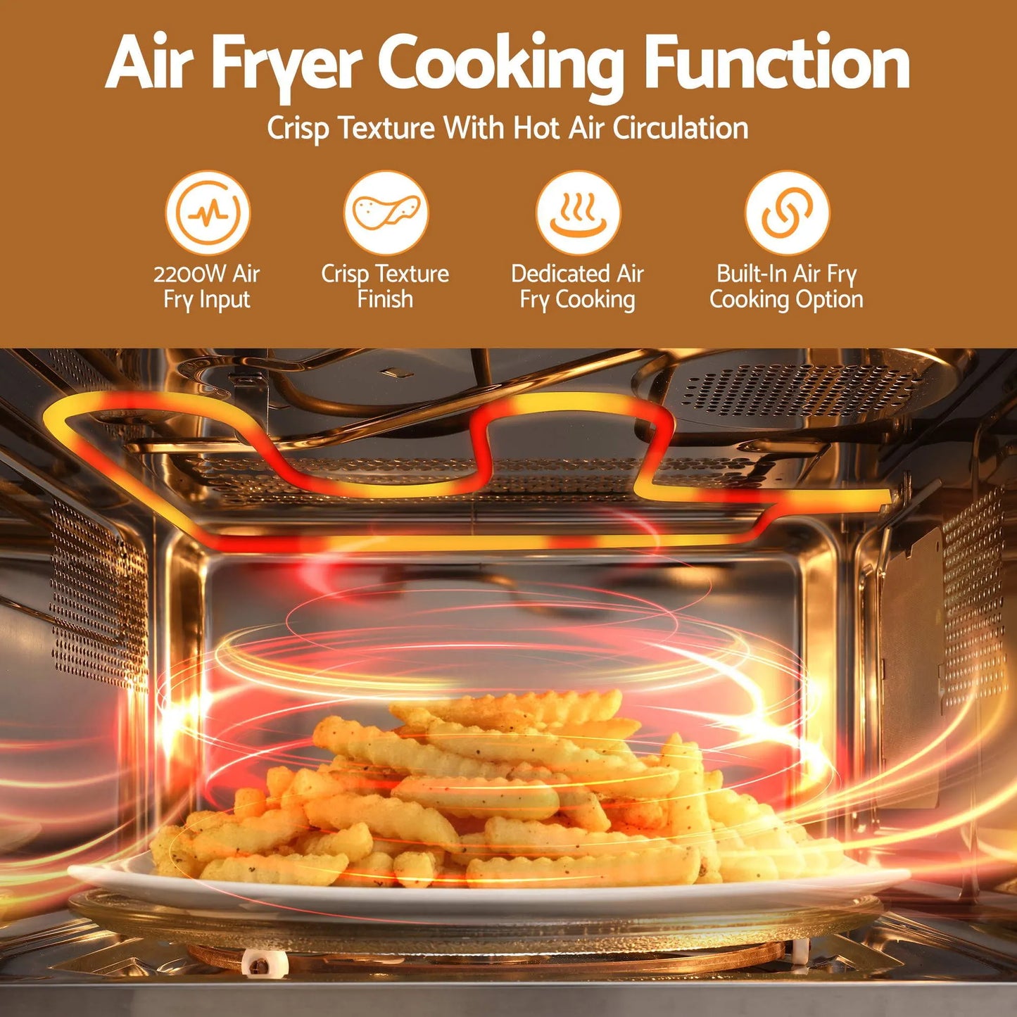 Devanti Built In Microwave Oven 30L Grill Air Fry Convection Silver - Image 7