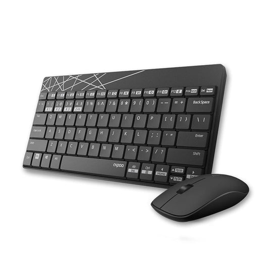 RAPOO 8000M Compact Wireless Multi-mode Bluetooth, 2.4Ghz, 3 Device Keyboard and Mouse Combo - Ke...