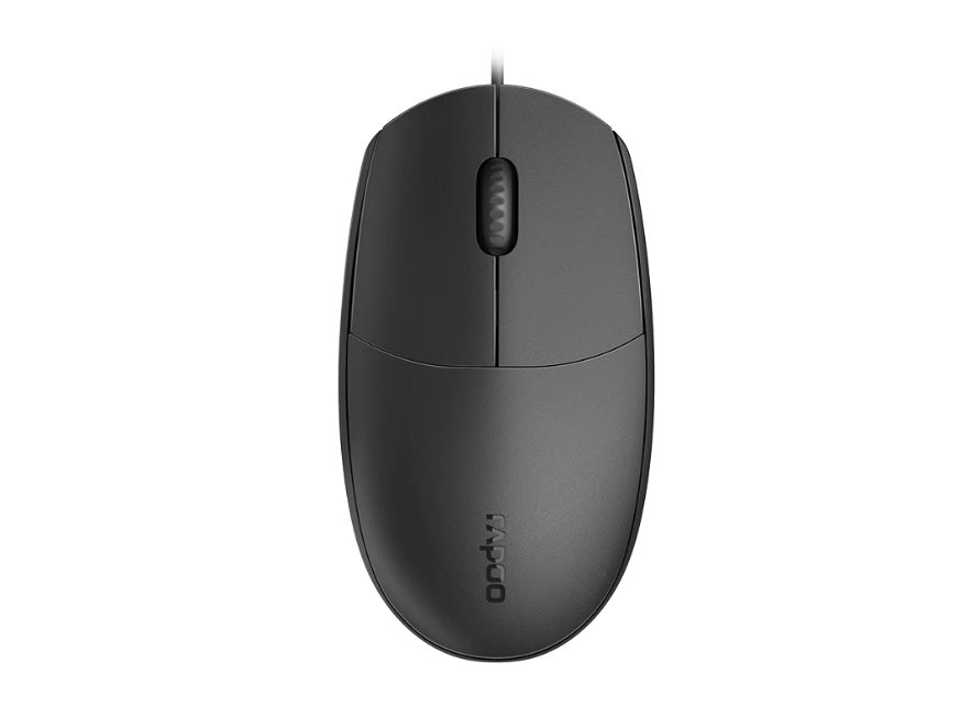 RAPOO N100 Wired USB Optical 1000DPI Mouse Black - No Driver Required/ Designed for Notebook Lapt...