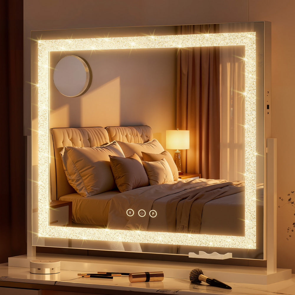 Embellir Makeup Mirror 60x50cm 360～ Rotatable Vanity Mirror with Lights Crystal LED - Image 7