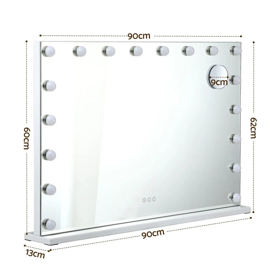 Embellir 90x60cm Makeup Mirror Large Hollywood Vanity Mirror with 18 Dimmable LED Bulbs - Image 2