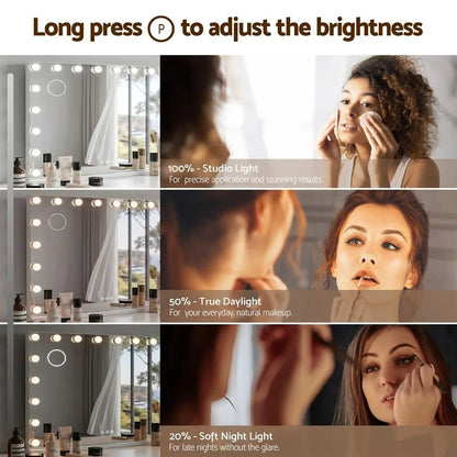 Embellir 90x60cm Makeup Mirror Large Hollywood Vanity Mirror with 18 Dimmable LED Bulbs - Image 5