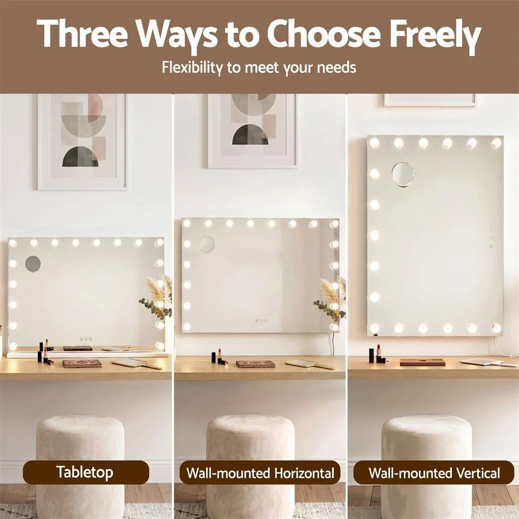 Embellir 90x60cm Makeup Mirror Large Hollywood Vanity Mirror with 18 Dimmable LED Bulbs - Image 7