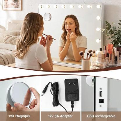 Embellir 90x60cm Makeup Mirror Large Hollywood Vanity Mirror with 18 Dimmable LED Bulbs - Image 8