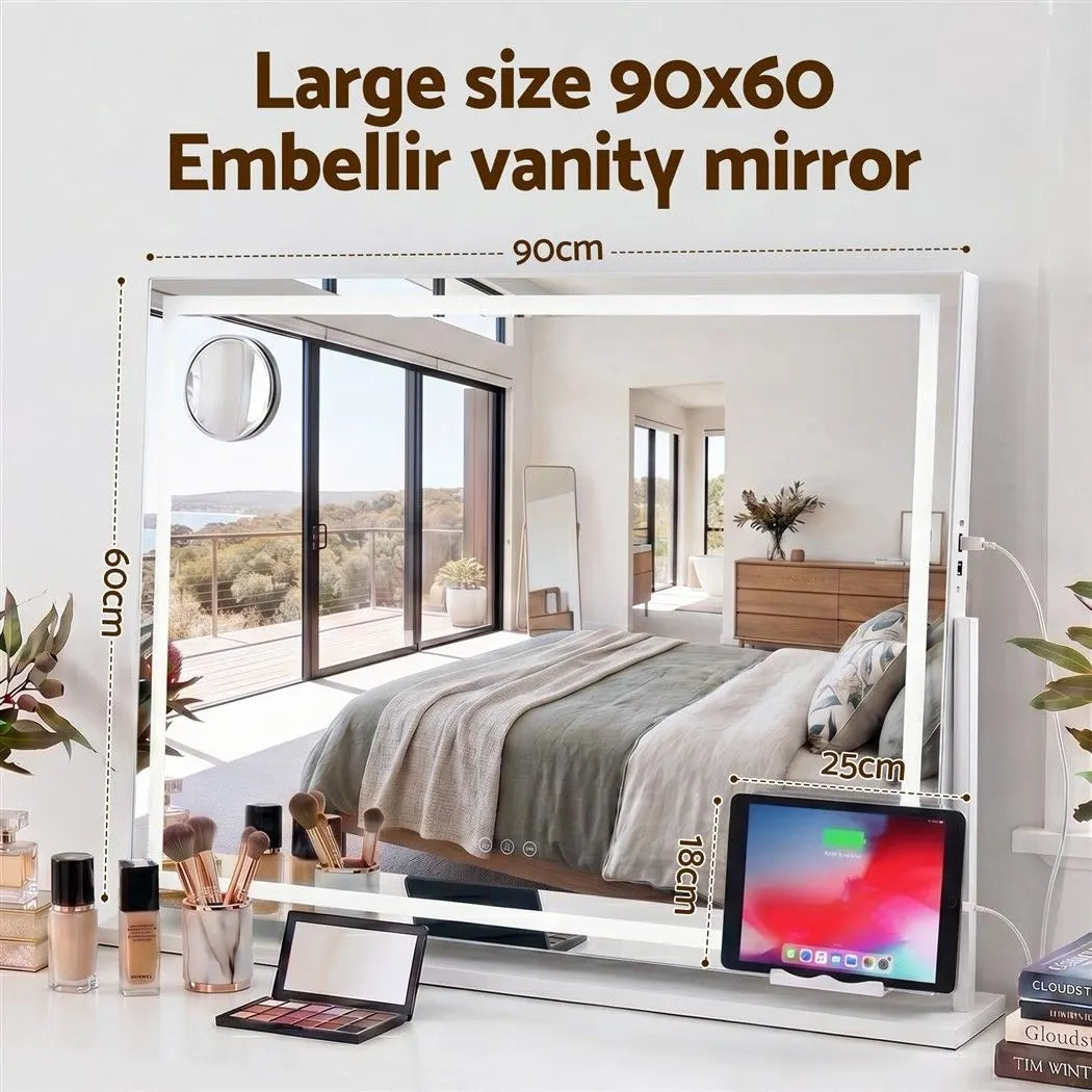 Embellir 90x60cm Makeup Mirror 360 degree Rotatable Vanity Mirror 10x magnifing - Image 7