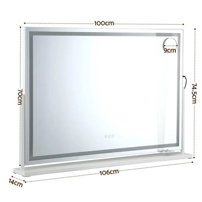 Embellir 100x70cm Makeup Mirror 360 degree Rotatable Vanity Mirror 10x magnifing - Image 2