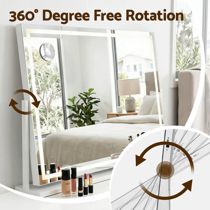 Embellir 100x70cm Makeup Mirror 360 degree Rotatable Vanity Mirror 10x magnifing - Image 6