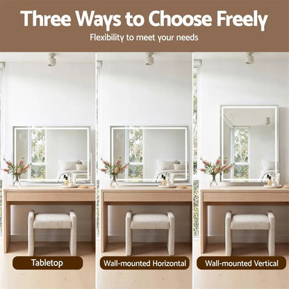 Embellir 100x70cm Makeup Mirror 360 degree Rotatable Vanity Mirror 10x magnifing - Image 8