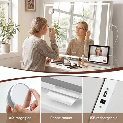 Embellir 100x70cm Makeup Mirror 360 degree Rotatable Vanity Mirror 10x magnifing - Image 9