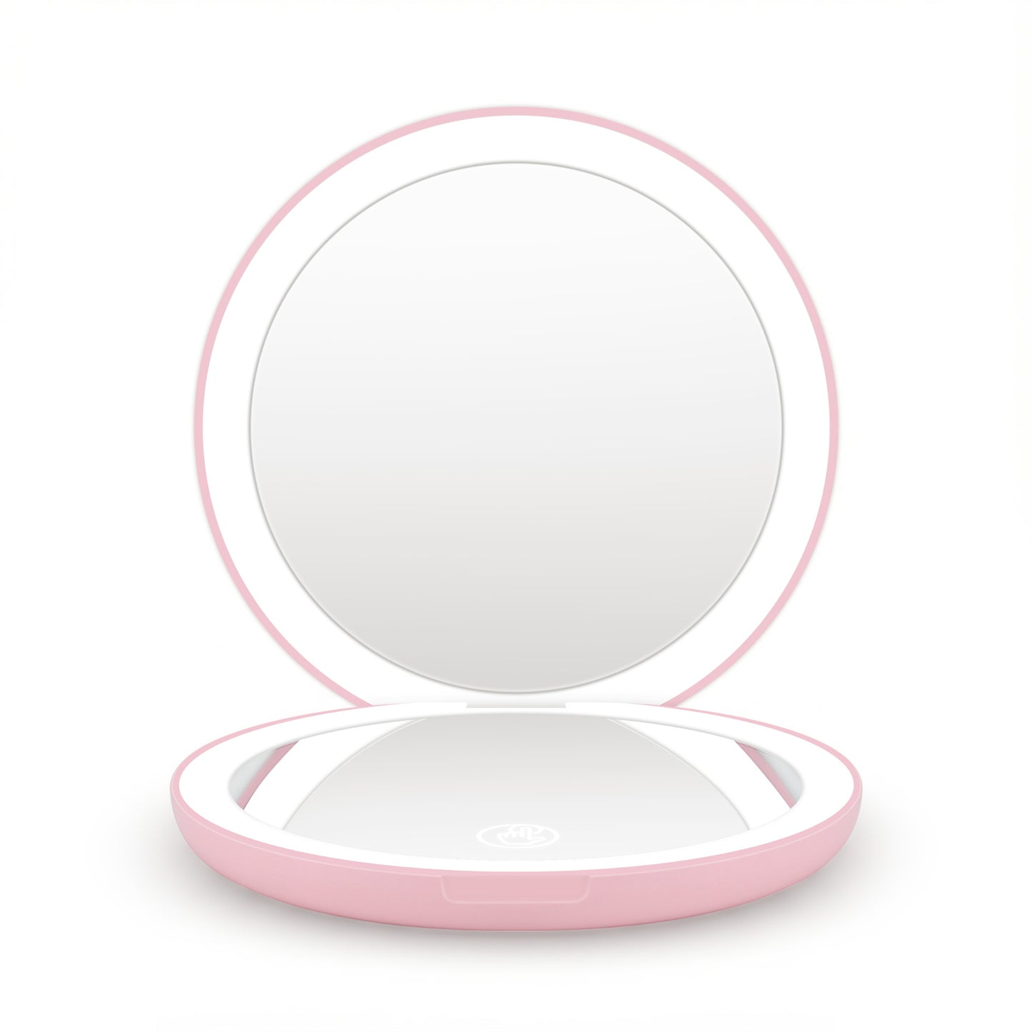 Embellir LED Compact Mirror Lighted Travel Makeup Mirror Pocket-Sized 1x 10x Magnification Round Pink - Image 3