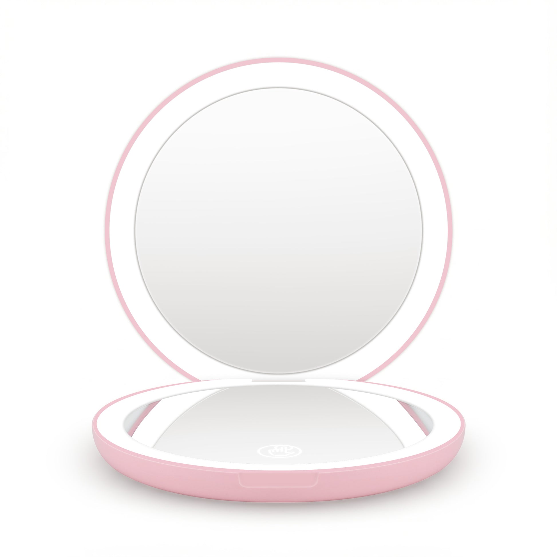 Embellir LED Compact Mirror Lighted Travel Makeup Mirror Pocket-Sized 1x 10x Magnification Round Pink - Image 3