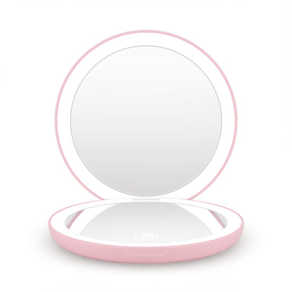 Embellir LED Compact Mirror Lighted Travel Makeup Mirror Pocket-Sized 1x 10x Magnification Round Pink - Image 3